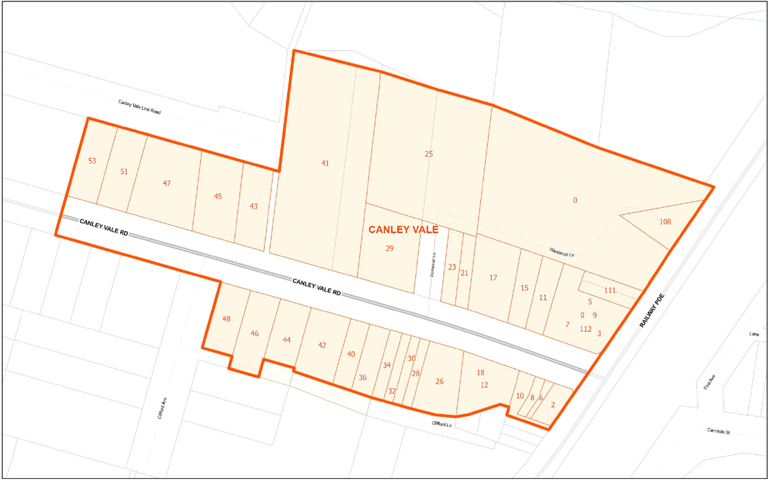 Canley Vale Town Centre Map.
