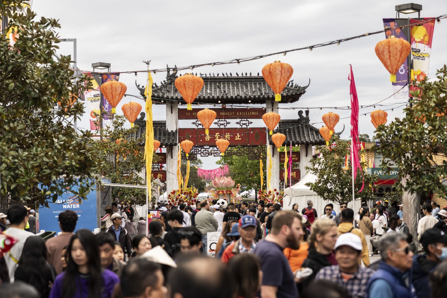 Crowd at Freedom Plaza, Cabramatta Moon Festival 2024